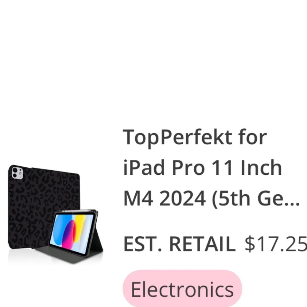 TopPerfekt iPad Pro 11 inch M4 2024 5th‎ Gen Leopard Print Case Stand